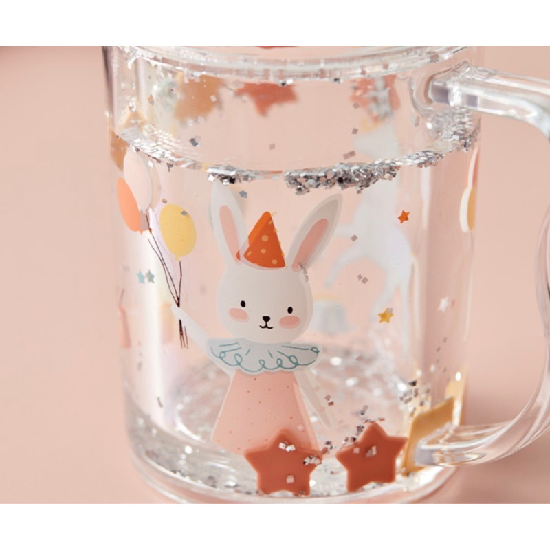 Пластиковая кружка с водой и блестками Party Rabbit