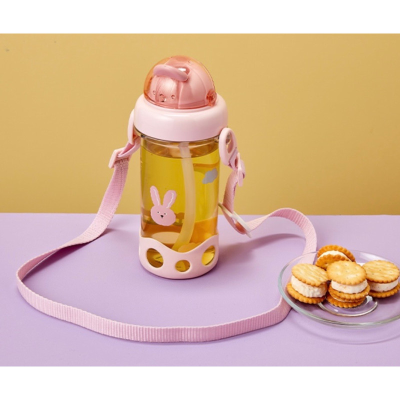 Поильник Tritan 450 ml Rabbit со шнурком 